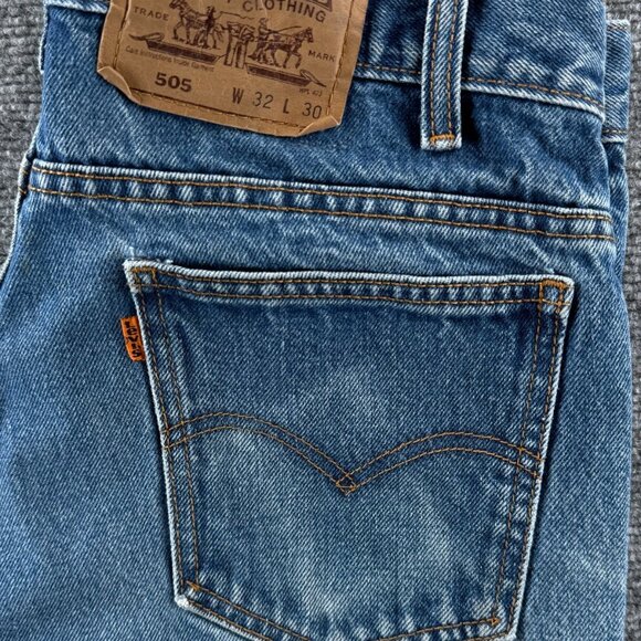 VTG Levi’s 505 Orange Tab Denim Jeans Blue Regular Straight Cut ACTL 30X26 - Picture 1 of 16